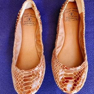 Lucky Brand Emmie Lizard skin Ballet Flats 6M